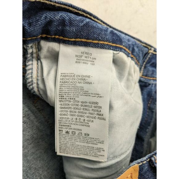 Womens Levis 511 Slim Jean Denim Shorts SZ 16 28 W Regular Blue Cutoff - Picture 5 of 7